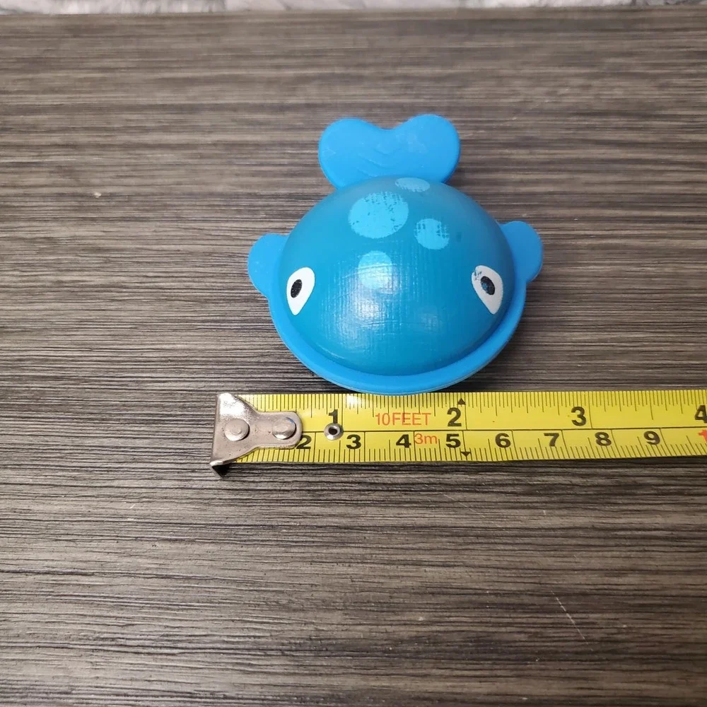 Set Of 4 WOODEN Ocean Animals Turtle Whale Fish‎ Primary Colors - Rubber Fins